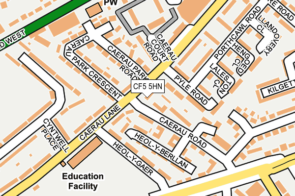 CF5 5HN map - OS OpenMap – Local (Ordnance Survey)