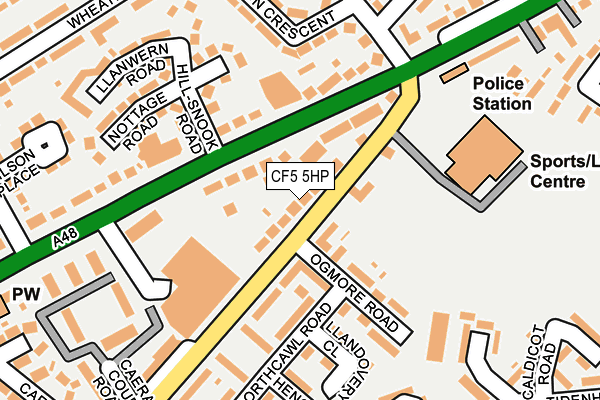 CF5 5HP map - OS OpenMap – Local (Ordnance Survey)