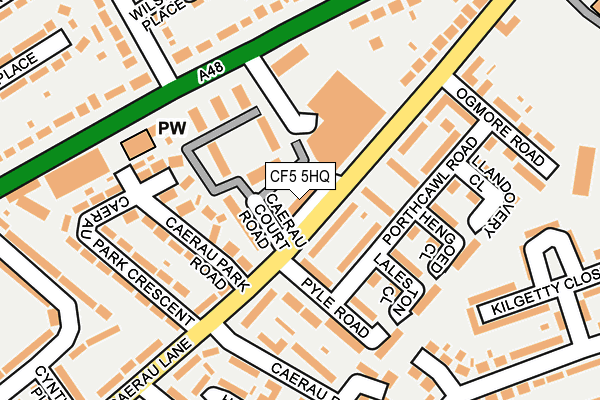 CF5 5HQ map - OS OpenMap – Local (Ordnance Survey)