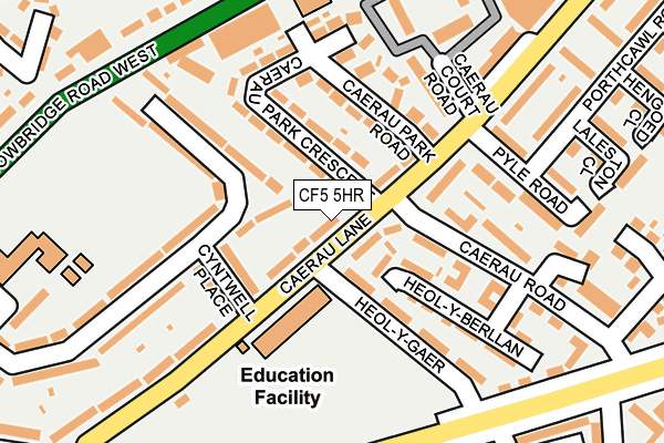 CF5 5HR map - OS OpenMap – Local (Ordnance Survey)