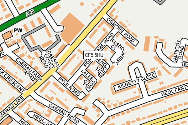 CF5 5HU map - OS OpenMap – Local (Ordnance Survey)