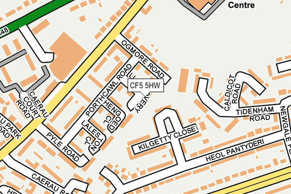 CF5 5HW map - OS OpenMap – Local (Ordnance Survey)