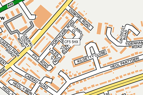 CF5 5HX map - OS OpenMap – Local (Ordnance Survey)