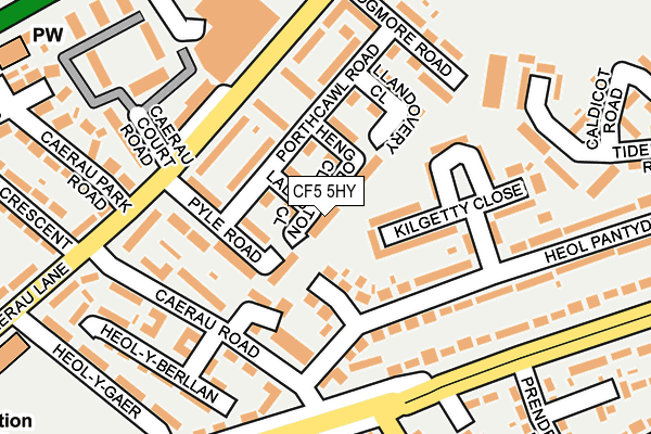 CF5 5HY map - OS OpenMap – Local (Ordnance Survey)