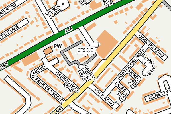 CF5 5JE map - OS OpenMap – Local (Ordnance Survey)