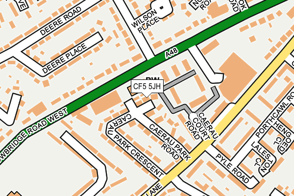 CF5 5JH map - OS OpenMap – Local (Ordnance Survey)