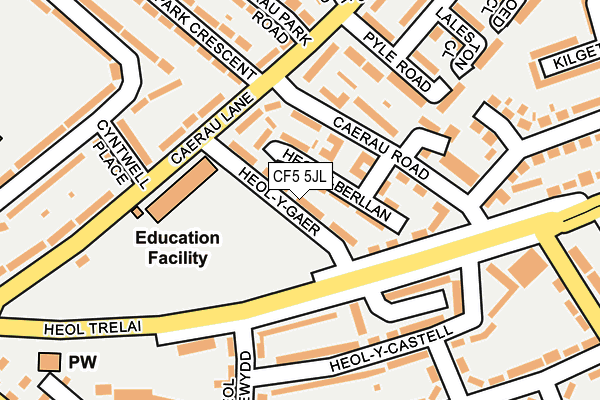 CF5 5JL map - OS OpenMap – Local (Ordnance Survey)