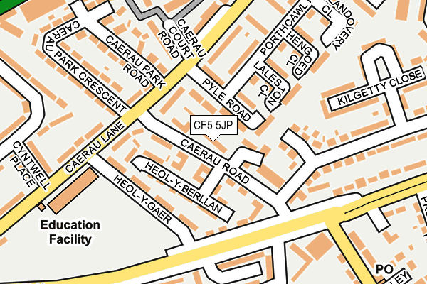 CF5 5JP map - OS OpenMap – Local (Ordnance Survey)