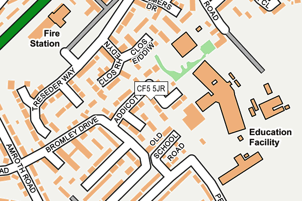 CF5 5JR map - OS OpenMap – Local (Ordnance Survey)