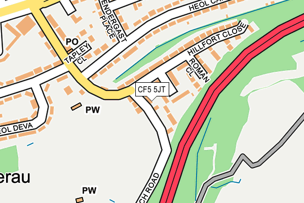 CF5 5JT map - OS OpenMap – Local (Ordnance Survey)