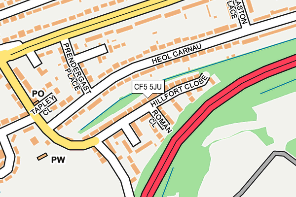 CF5 5JU map - OS OpenMap – Local (Ordnance Survey)