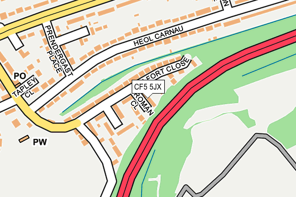 CF5 5JX map - OS OpenMap – Local (Ordnance Survey)