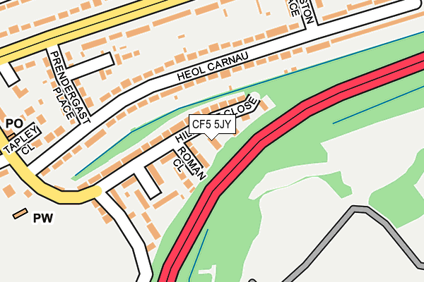 CF5 5JY map - OS OpenMap – Local (Ordnance Survey)