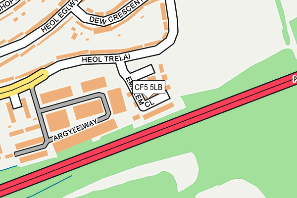 CF5 5LB map - OS OpenMap – Local (Ordnance Survey)