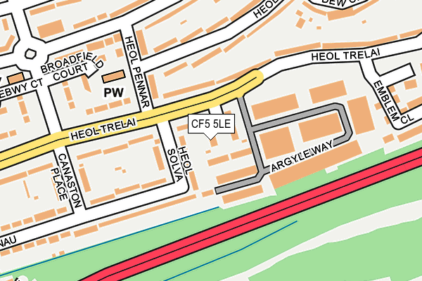 CF5 5LE map - OS OpenMap – Local (Ordnance Survey)