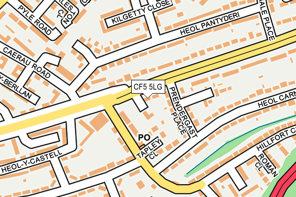 CF5 5LG map - OS OpenMap – Local (Ordnance Survey)