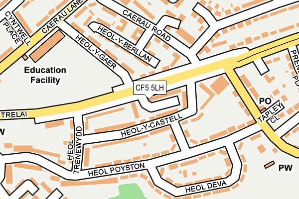 CF5 5LH map - OS OpenMap – Local (Ordnance Survey)