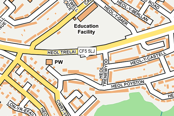 CF5 5LJ map - OS OpenMap – Local (Ordnance Survey)