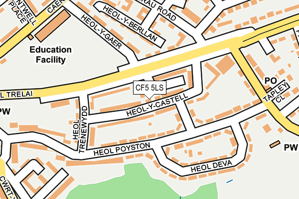 CF5 5LS map - OS OpenMap – Local (Ordnance Survey)