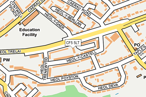 CF5 5LT map - OS OpenMap – Local (Ordnance Survey)