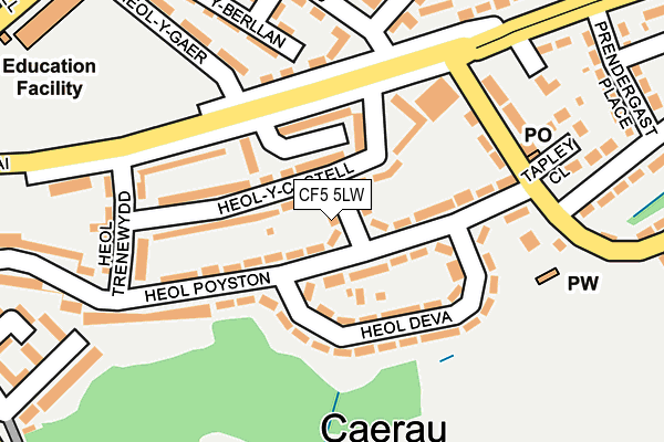 CF5 5LW map - OS OpenMap – Local (Ordnance Survey)