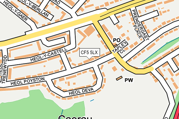 CF5 5LX map - OS OpenMap – Local (Ordnance Survey)