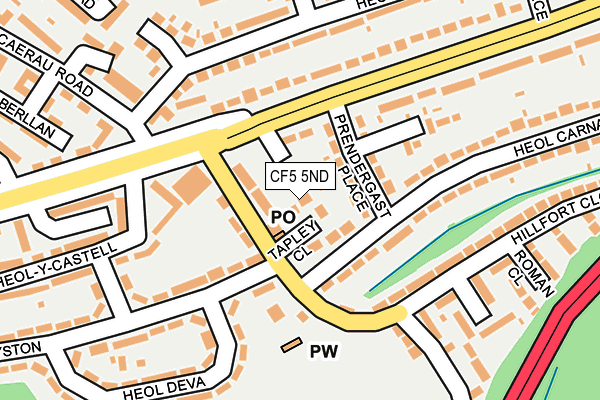 CF5 5ND map - OS OpenMap – Local (Ordnance Survey)