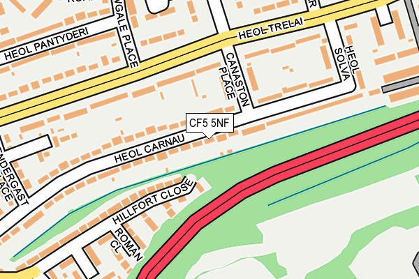 CF5 5NF map - OS OpenMap – Local (Ordnance Survey)