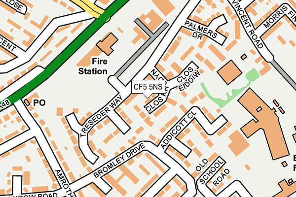 CF5 5NS map - OS OpenMap – Local (Ordnance Survey)