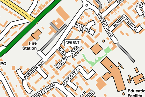 CF5 5NT map - OS OpenMap – Local (Ordnance Survey)