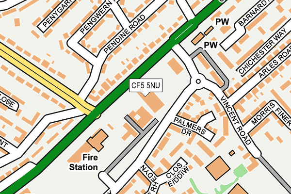 CF5 5NU map - OS OpenMap – Local (Ordnance Survey)