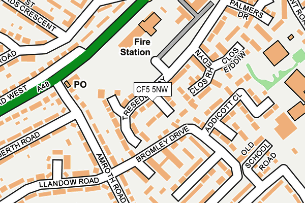 CF5 5NW map - OS OpenMap – Local (Ordnance Survey)