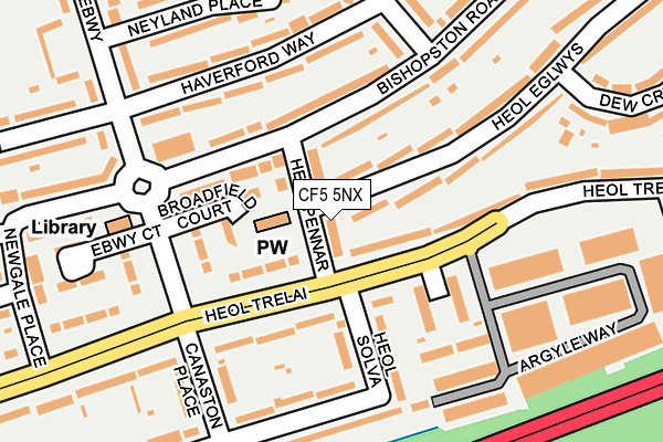 CF5 5NX map - OS OpenMap – Local (Ordnance Survey)