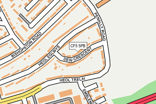 CF5 5PB map - OS OpenMap – Local (Ordnance Survey)