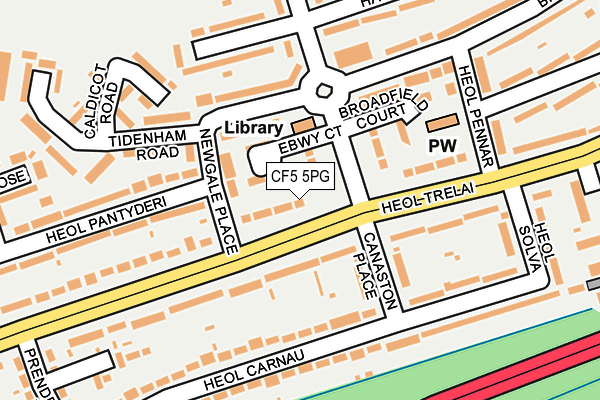 CF5 5PG map - OS OpenMap – Local (Ordnance Survey)