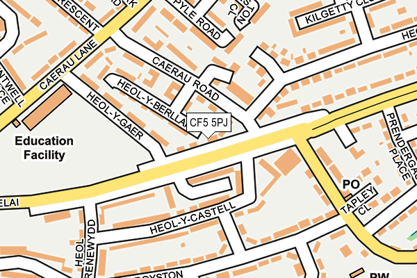 CF5 5PJ map - OS OpenMap – Local (Ordnance Survey)