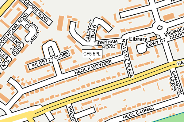 CF5 5PL map - OS OpenMap – Local (Ordnance Survey)