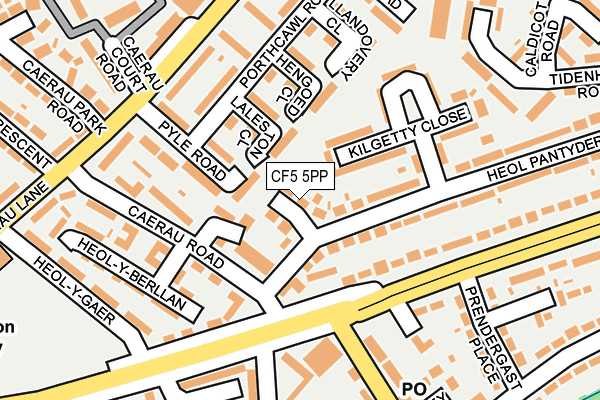CF5 5PP map - OS OpenMap – Local (Ordnance Survey)