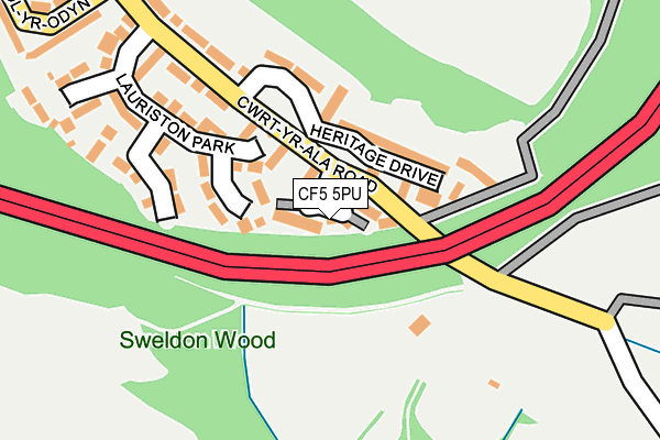 CF5 5PU map - OS OpenMap – Local (Ordnance Survey)