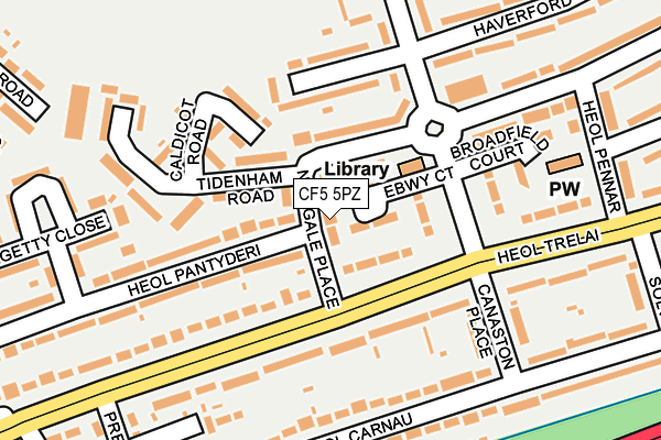 CF5 5PZ map - OS OpenMap – Local (Ordnance Survey)