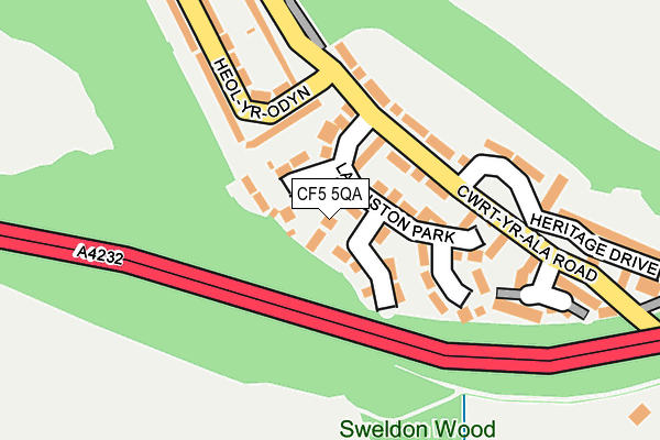 CF5 5QA map - OS OpenMap – Local (Ordnance Survey)