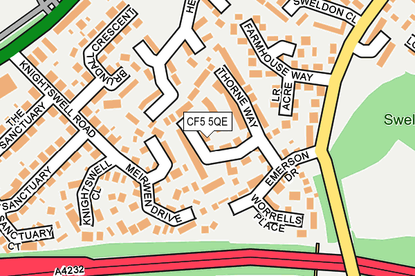 CF5 5QE map - OS OpenMap – Local (Ordnance Survey)