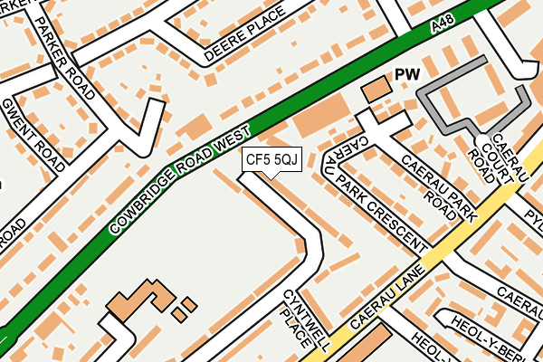 CF5 5QJ map - OS OpenMap – Local (Ordnance Survey)