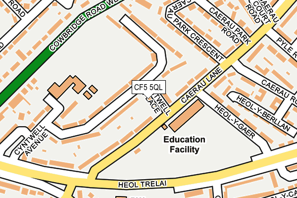 CF5 5QL map - OS OpenMap – Local (Ordnance Survey)