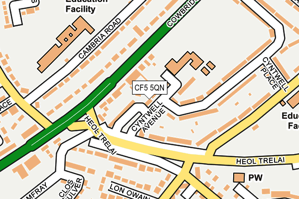 CF5 5QN map - OS OpenMap – Local (Ordnance Survey)
