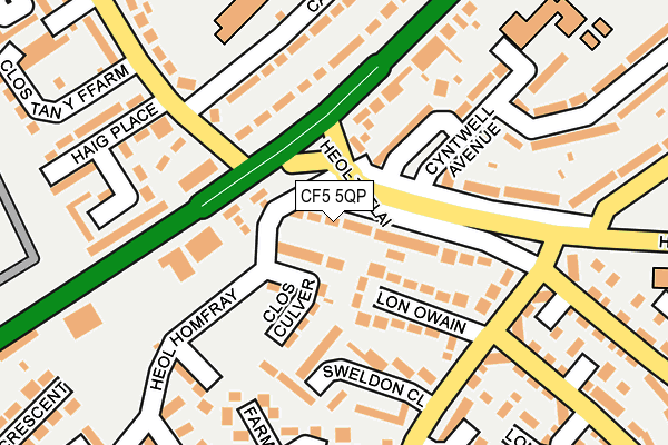 CF5 5QP map - OS OpenMap – Local (Ordnance Survey)