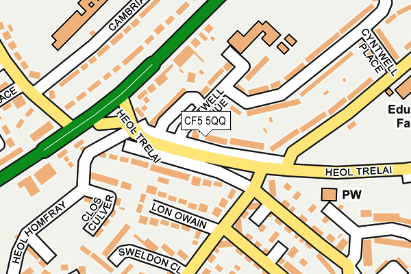 CF5 5QQ map - OS OpenMap – Local (Ordnance Survey)