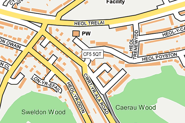 CF5 5QT map - OS OpenMap – Local (Ordnance Survey)