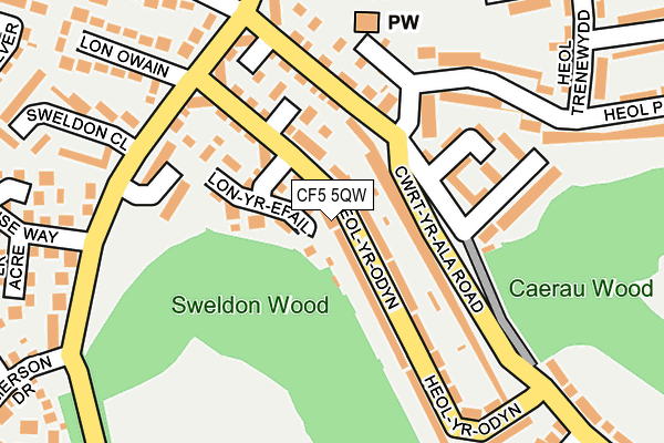 CF5 5QW map - OS OpenMap – Local (Ordnance Survey)