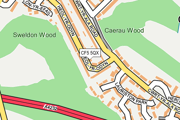 CF5 5QX map - OS OpenMap – Local (Ordnance Survey)